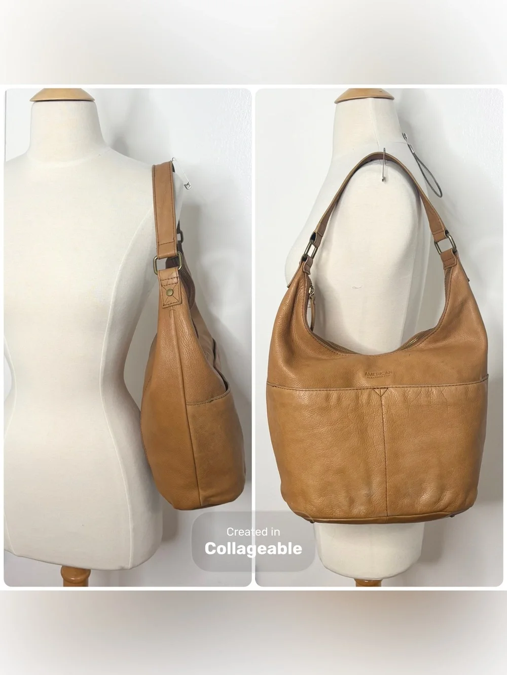 PROJECT American Leather Co Tan Carrie Hobo Shoulder Bag
